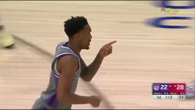 国王vs公牛第1节英文原声回放