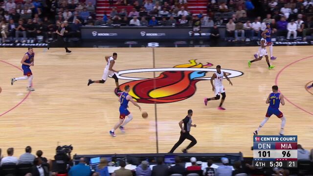 掘金112-108热火 掘金6人上双终结热火三连胜