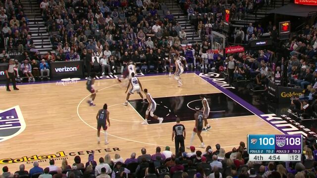 NBA常规赛：雷霆vs国王第4节中文解说回放