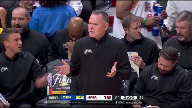 NBA总决赛G3：掘金vs热火第1节中文解说回放