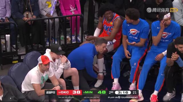 NBA常规赛：雷霆vs森林狼第2节英文原声回放