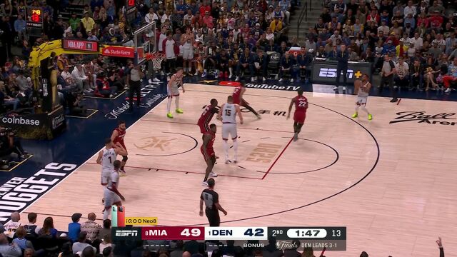 热火vs掘金第2节中文解说回放