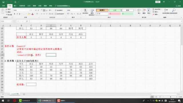 EXCEL函数应用条件计数函数COUNTIF