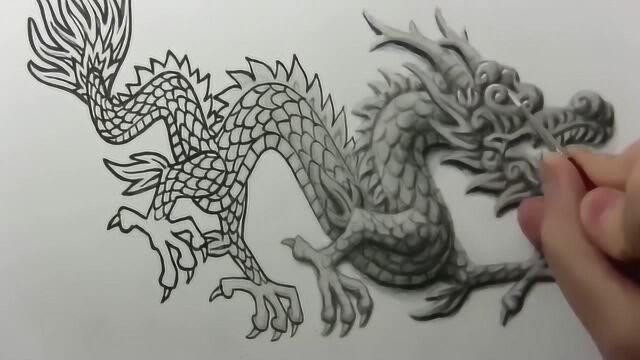 简笔画教学:不到两分钟教你画一条龙,超简单而且非常逼真!