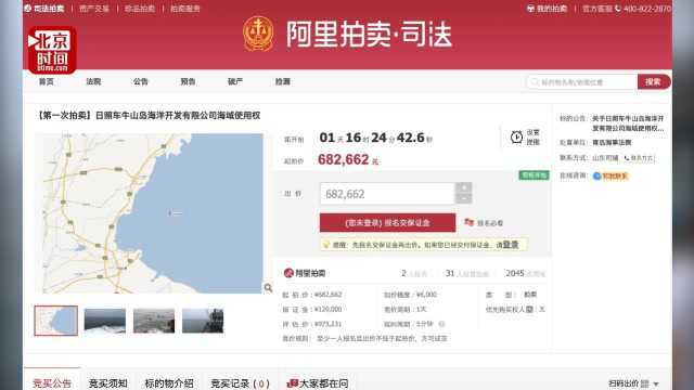 网络竞拍68万买片海? 网友:证照齐全 买来当海王