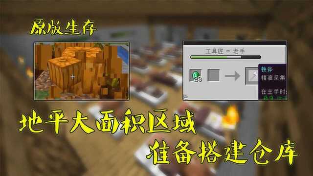 我的世界新版本生存:地平大面积区域,准备搭建仓库