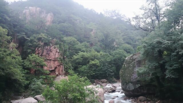 青岛崂山雨中景色