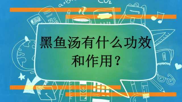 黑鱼汤有什么功效和作用?