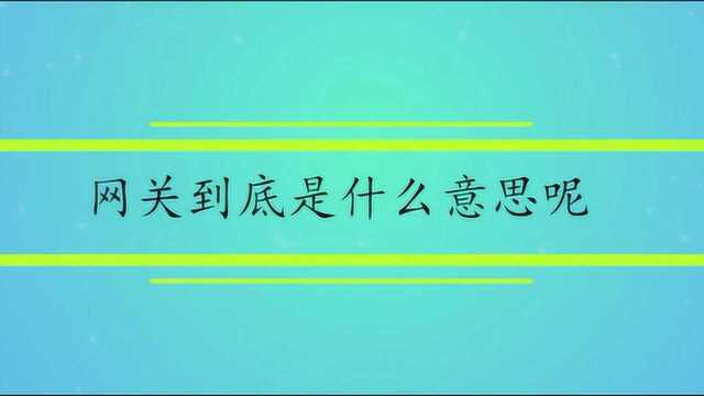 网关到底是什么意思?