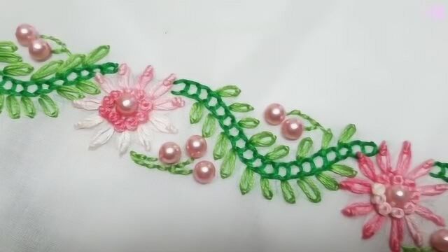 手工DIY:花边刺绣