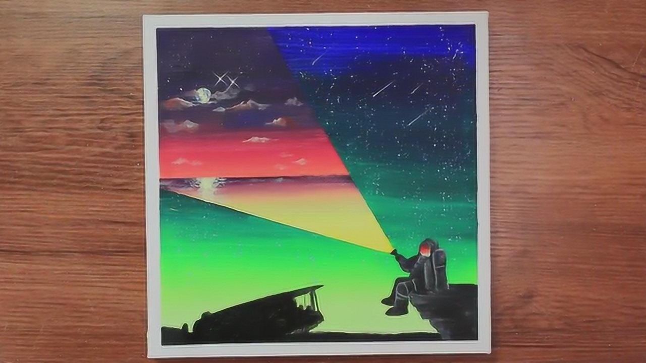 手工绘画作品,创意星空的绘画方法,简单又漂亮!