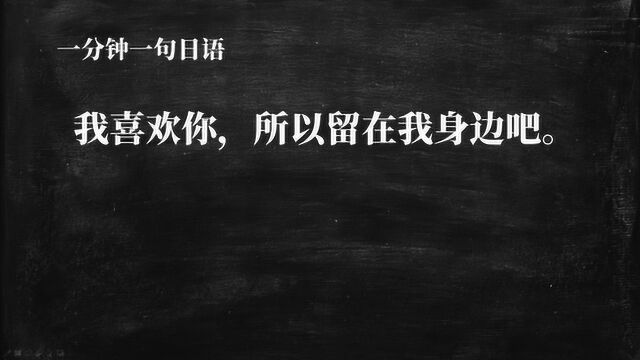 一分钟一句日语:我喜欢你,所以留在我身边吧,霸道总裁用语