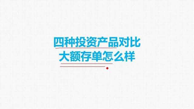 四种投资产品对比大额存单怎么样?