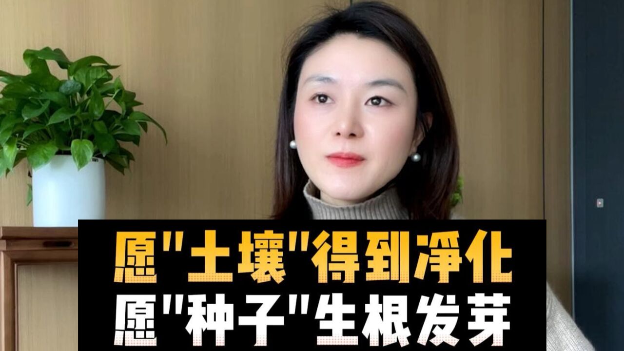 愿“土壤”得到净化,愿“种子”生根发芽!