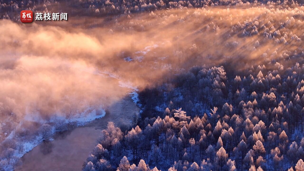 凝霜挂雪!黑龙江库尔滨雾凇云海宛若仙境