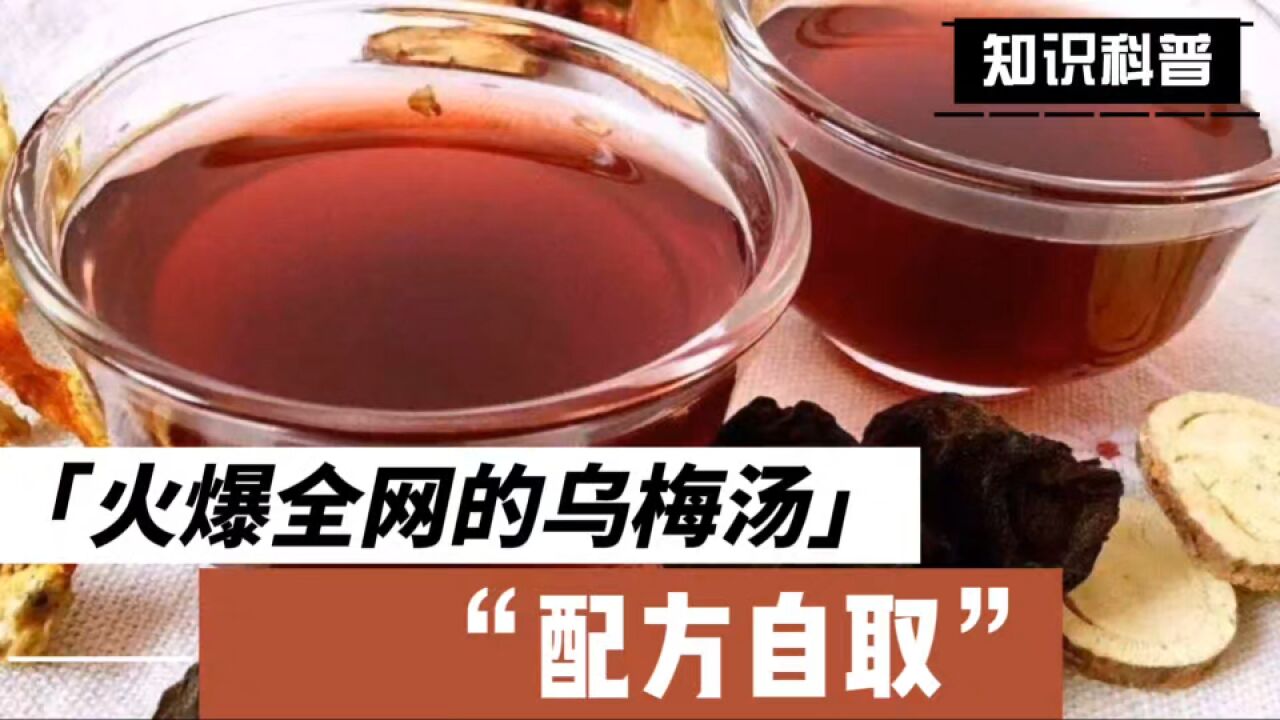 火爆全网的乌梅汤,配方自取