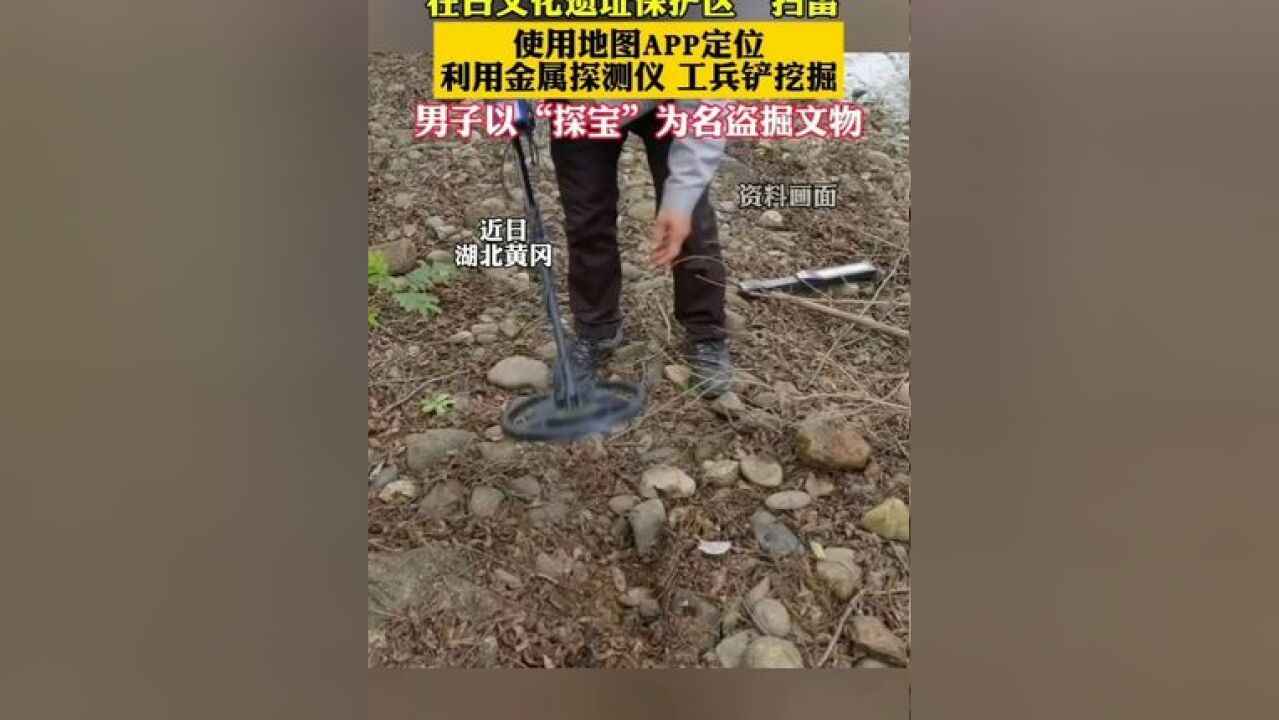 男子在保护区“扫雷”盗掘文物