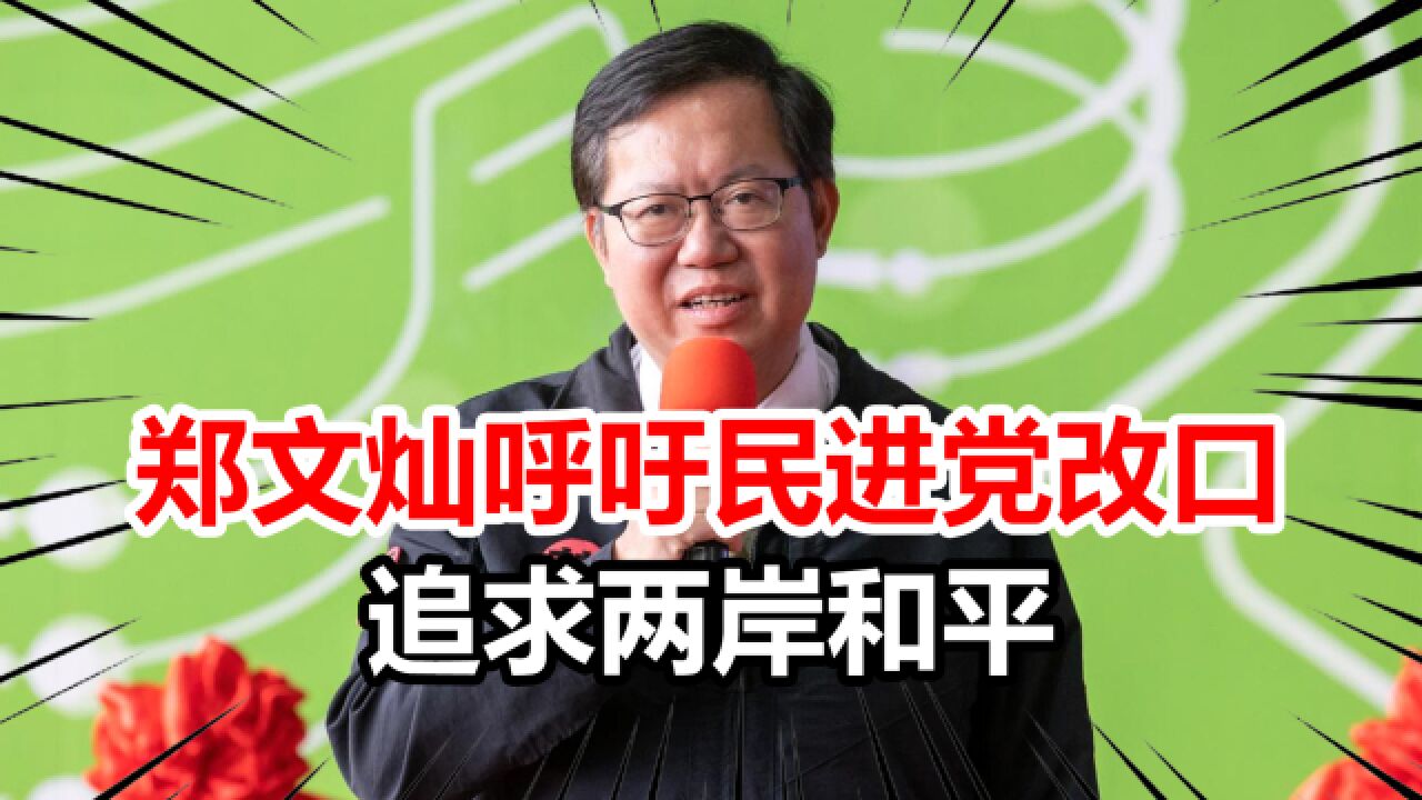 郑文灿呼吁民进党调整两岸论述,寻求两岸和平,不会受支持而冒进