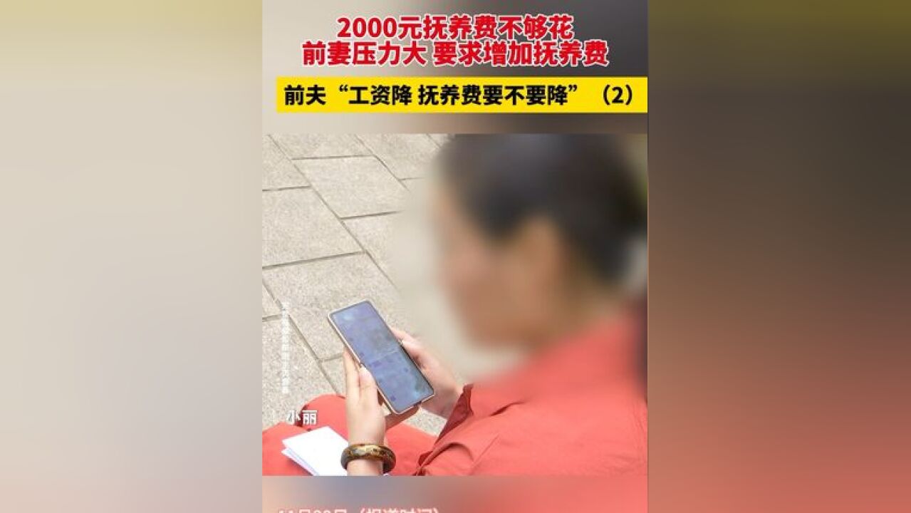 2000抚养费不够花,前妻压力大 要求增加抚养费 前夫:我工资降了 抚养费要不要降