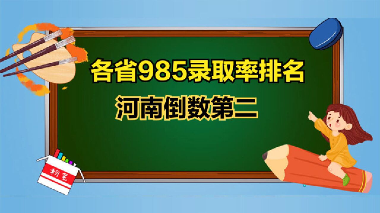 2022全国各省985录取难度排行榜,看看哪个省的人上985最难?