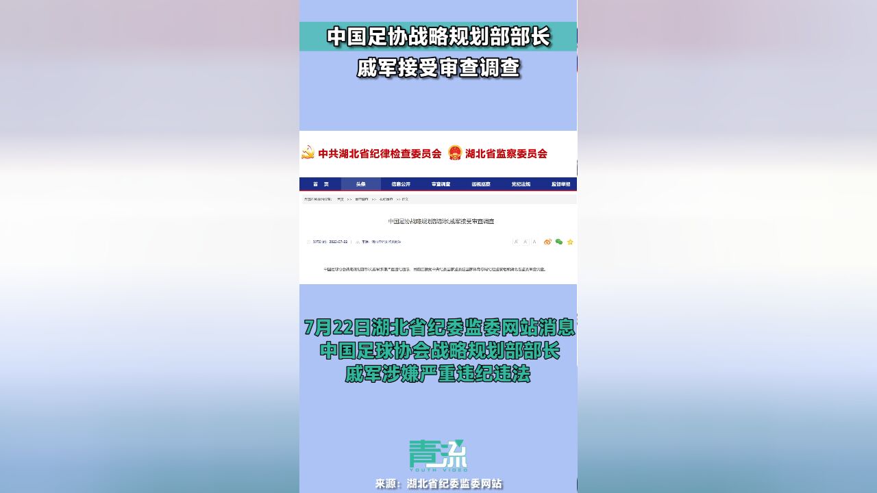 中国足协战略规划部部长戚军接受审查调查