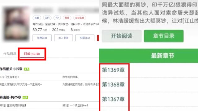 小说写200章盗版网站已更到1369章,挣得或比作者多:不打算维权