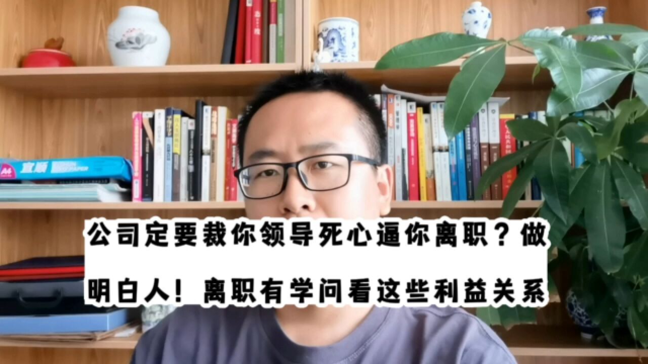 公司定要裁你领导死心逼你离职?做明白人!离职有门道看这些利益关系