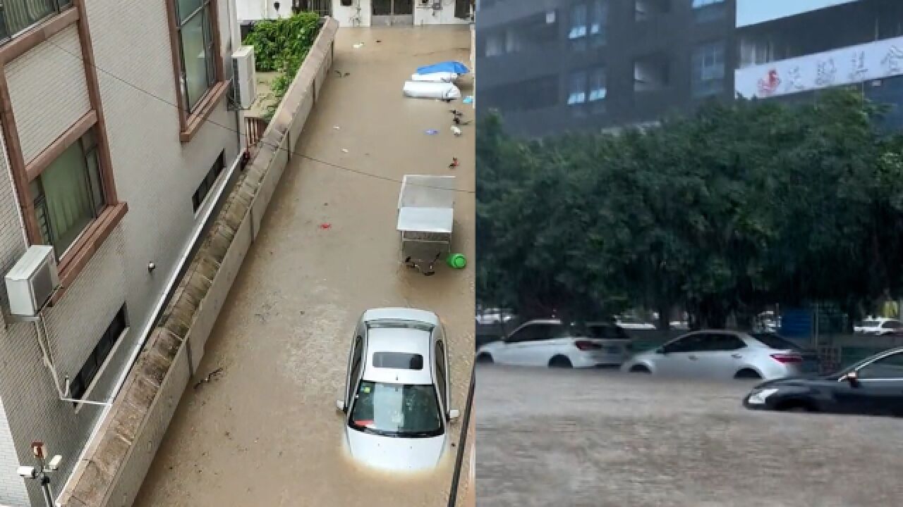 东莞突降暴雨致部分街道出现积水 当地:正组织排水及救援