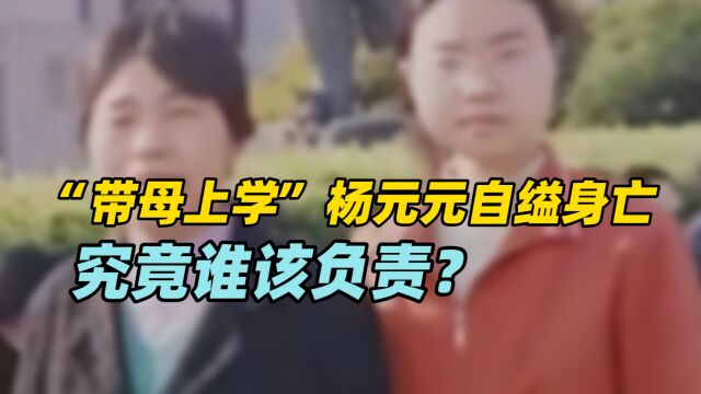 “带母上学”的学霸杨元元自缢身亡,谁该为家庭悲剧负责任?