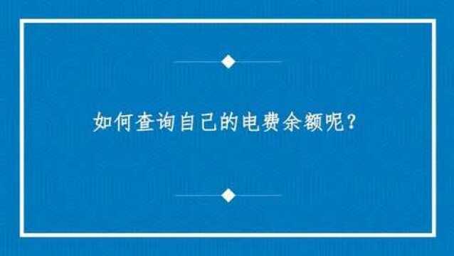 如何查询自己的电费余额呢?