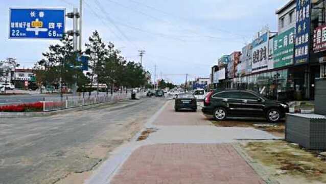 实拍吉林省桑树台小镇街景,超市饭馆自助餐都有,街上人太少