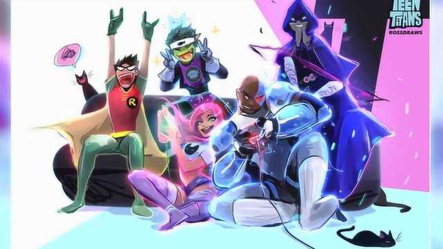 把我的朋友变成TEEN TITANS数码手绘插画美术创意人物造型插画师