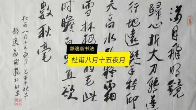 静逸翁书法:杜甫八月十五夜月