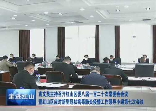 袁文英主持召开红山区委八届一百二十次常委会会议