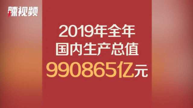 国家统计局:2019年国内生产总值990865亿元,比上年增长6.1%