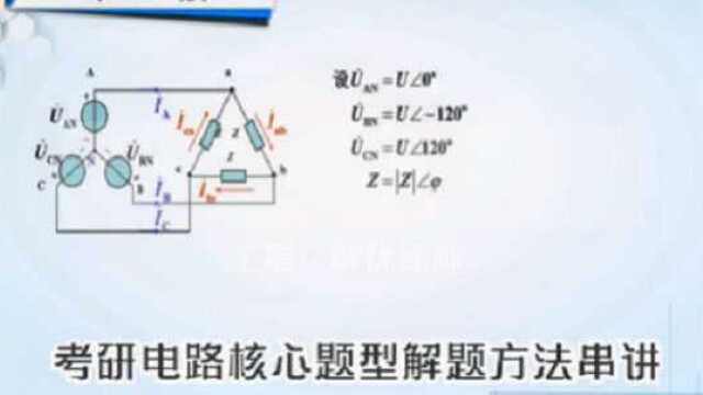 考研电路:星形三角形三相对称电路类型题目计算方法串讲