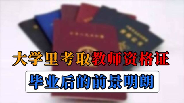 学姐经验:可以的话就在大学里考取教师资格证,毕业后的前景明朗