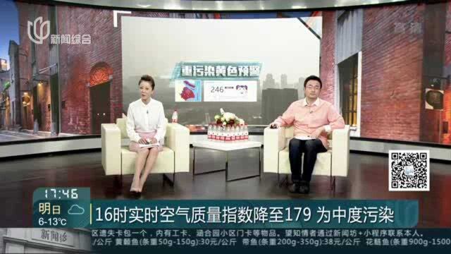 16时实时空气质量指数降至179 为中度污染