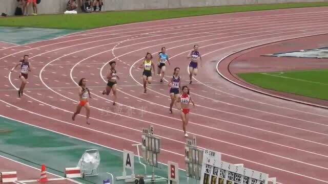 日本群马县高校田径运动会女子200米预赛