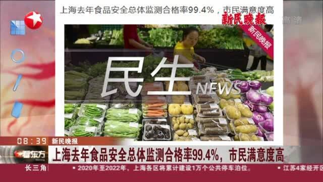 新民晚报:上海去年食品安全总体监测合格率99.4%,市民满意度高