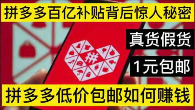 拼多多低价包邮如何赚钱?货源在哪里?揭秘百亿补贴背后的秘密