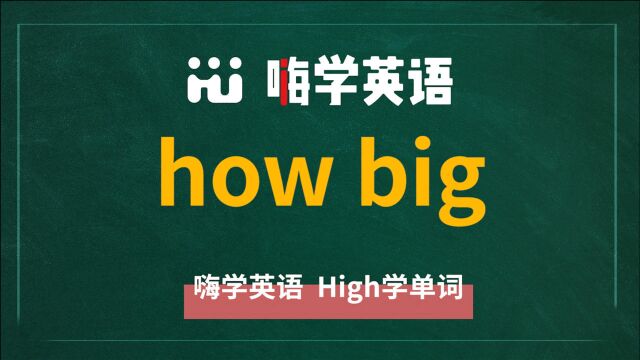 英语单词讲解,短语how big的翻译,读音,相关词,使用方法讲解