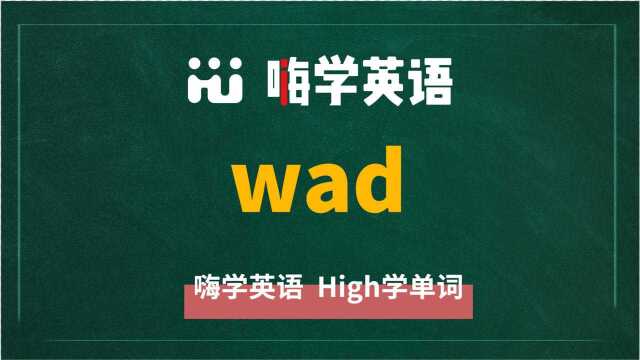 英语单词wad讲师讲解,动动脑袋想一想,它是什么意思,可以怎么使用