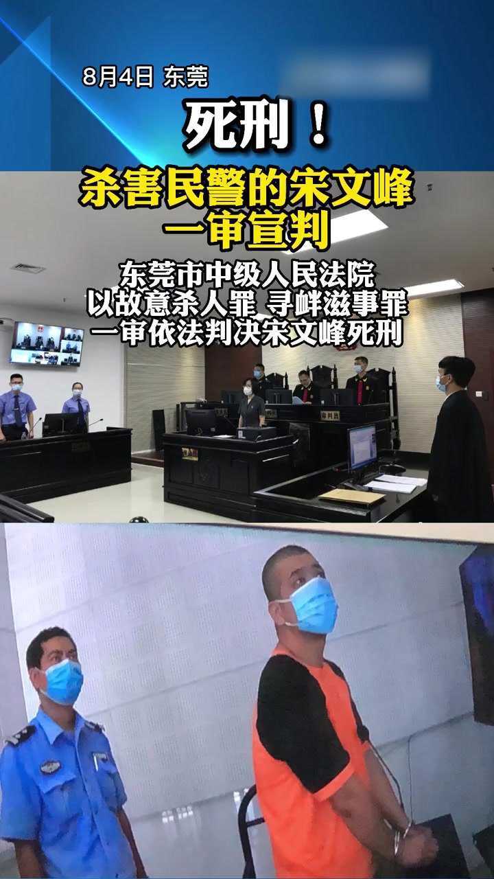 死刑杀害民警的宋文峰以故意杀人罪一审判决处以死刑