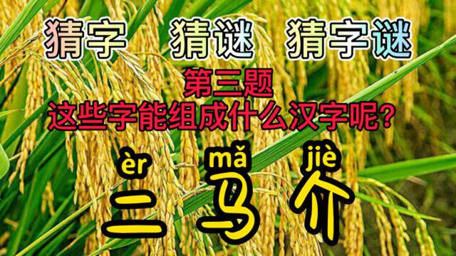 二马介,组一字,是什么汉字?初中生看了也会直摇头吧?不好组?