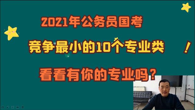 2021年公务员国考,竞争最小的10个专业,看看有你的专业吗?