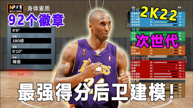 2K22 次世代 建模推荐:分卫建模!92个徽章!\