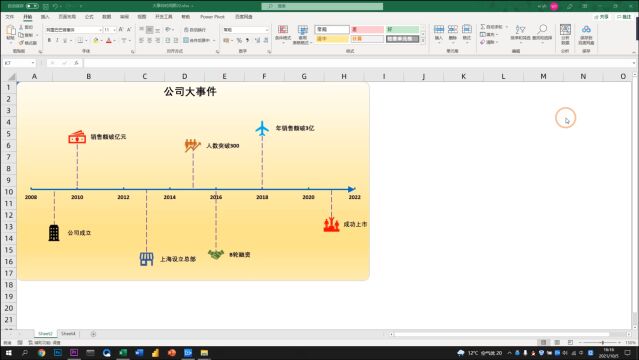 Excel制作时间轴,自定义展示图标,让老板眼前一亮