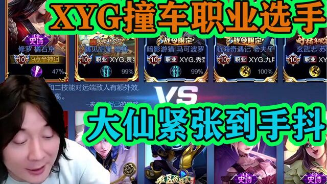 张大仙和XYG战队成员开黑,意外撞车职业选手,大仙紧张到手抖