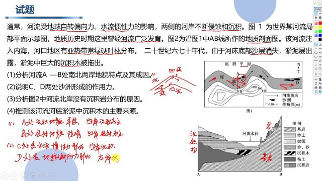 高考地理 河岸沉积和侵蚀